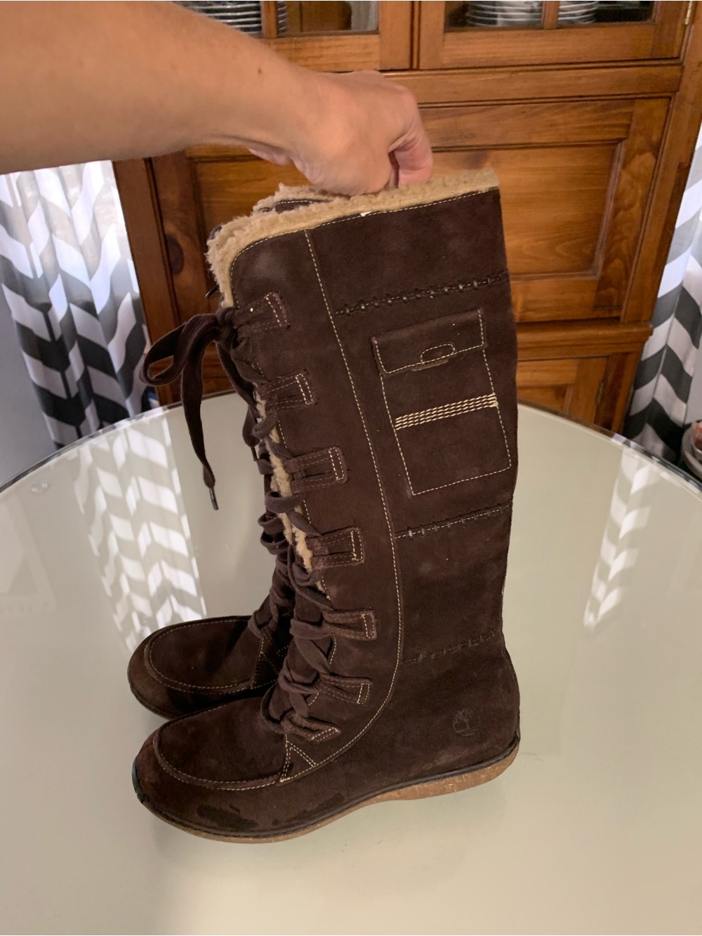 Timberland Brown Suede Knee High Lace-Up Women’s Boots